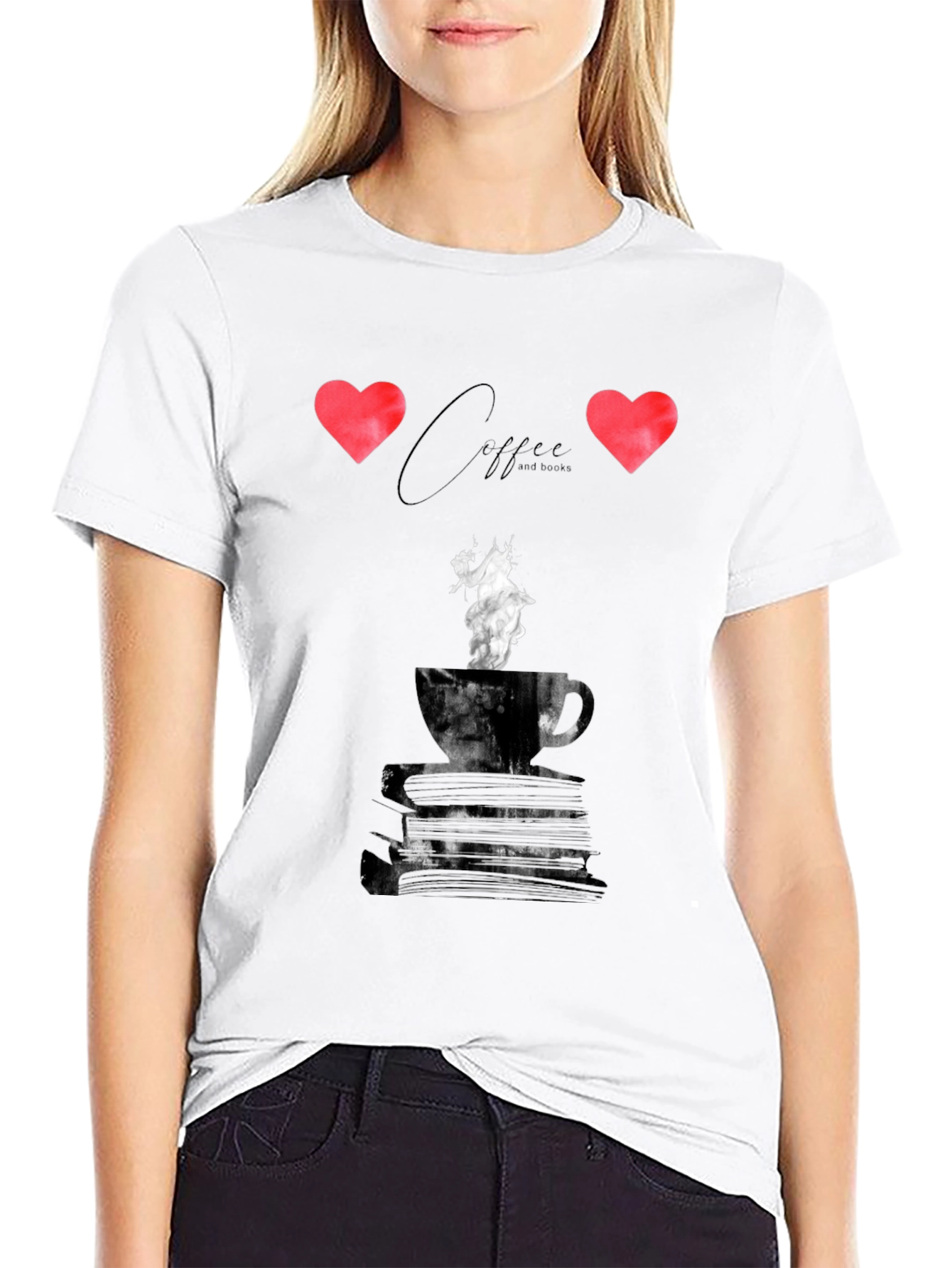 Coffee and Books Graphic Tee - Unisex Black T-Shirt