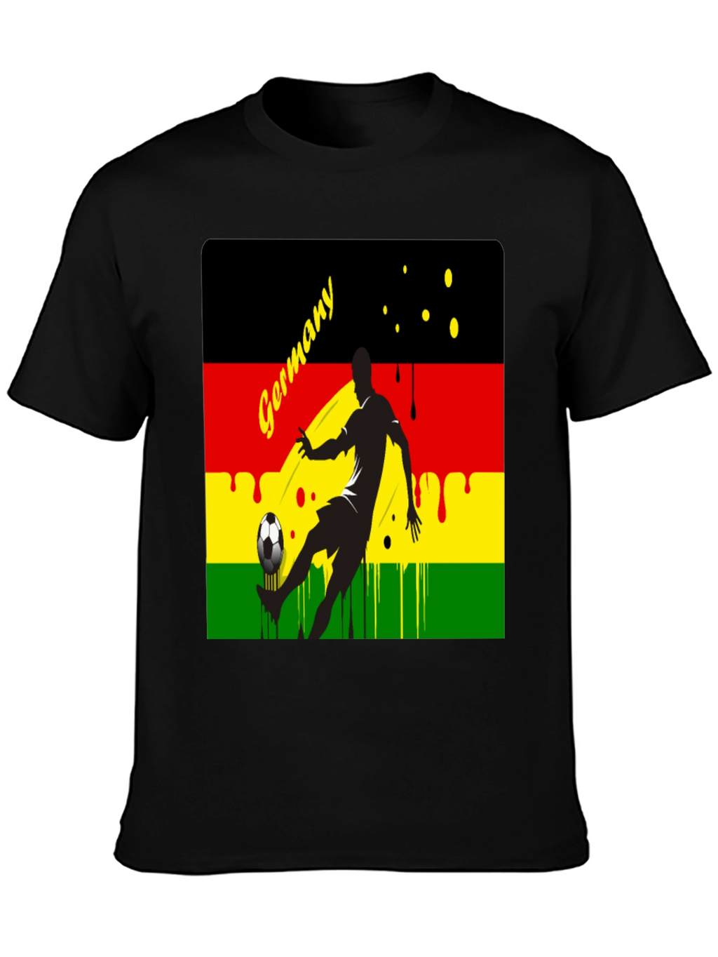 Germany Soccer Fan T-Shirt - Black Cotton Tee