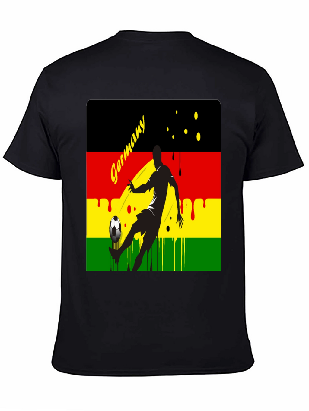 Germany Soccer Fan T-Shirt - Black Cotton Tee