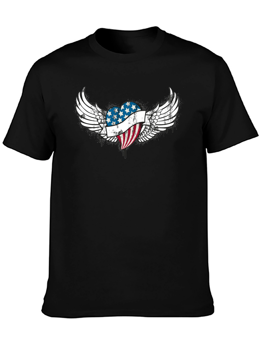 Patriotic Heart Wings T-Shirt - USA Flag Graphic Tee