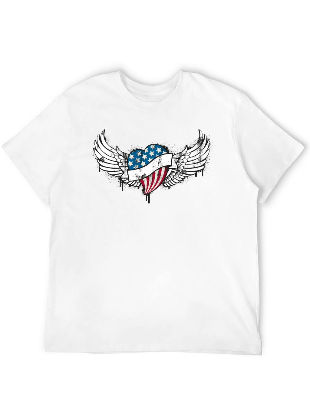Patriotic Heart Wings T-Shirt - USA Flag Graphic Tee