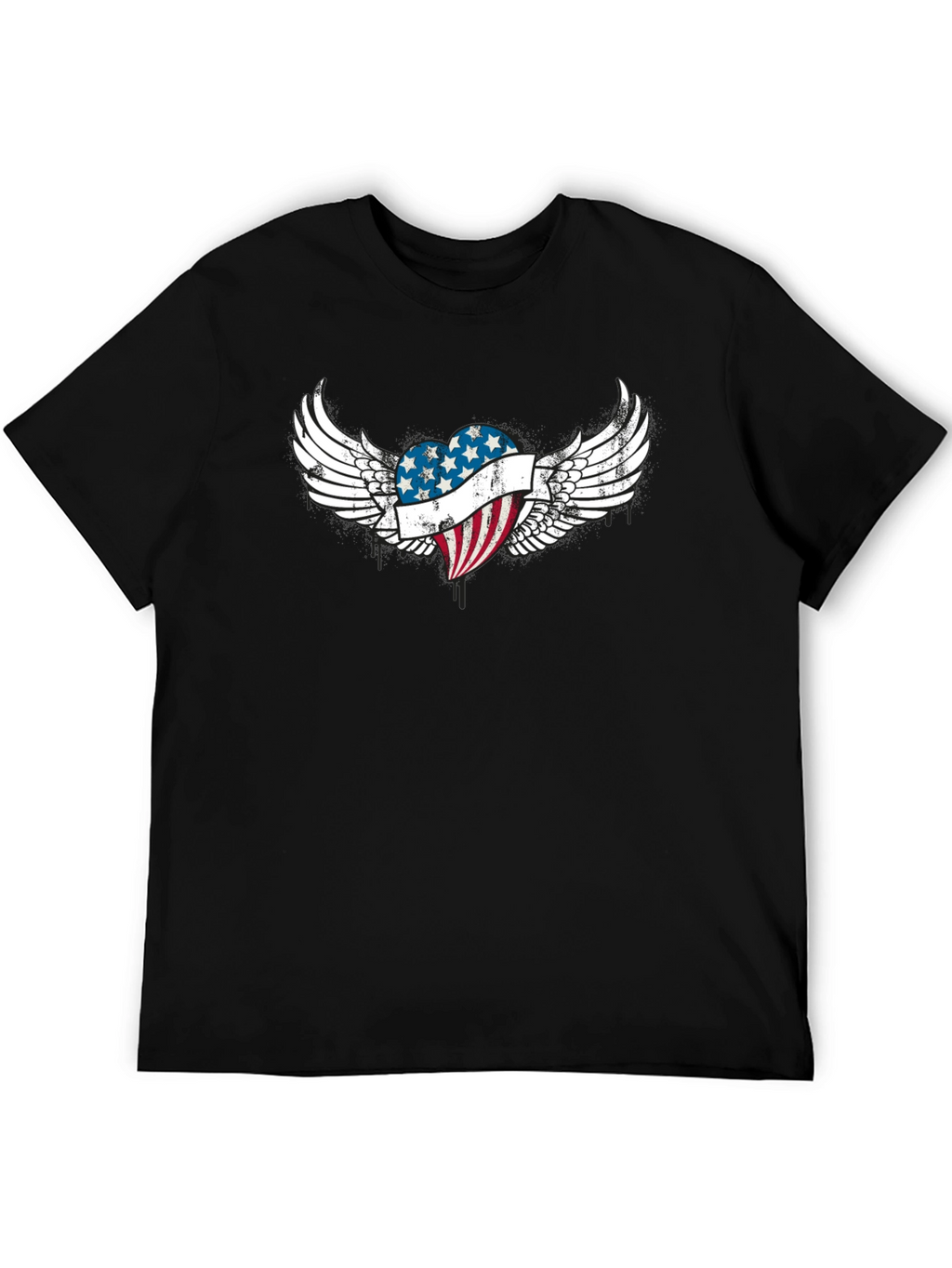Patriotic Heart Wings T-Shirt - USA Flag Graphic Tee