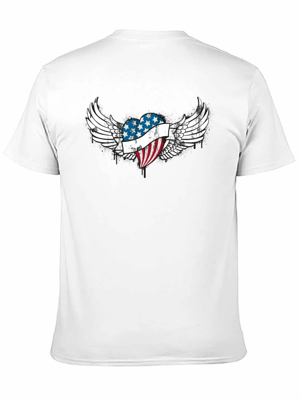 Patriotic Heart Wings T-Shirt - USA Flag Graphic Tee