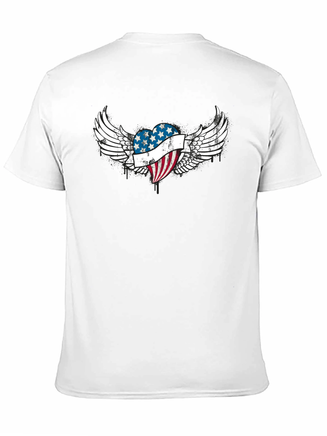 Patriotic Heart Wings T-Shirt - USA Flag Graphic Tee