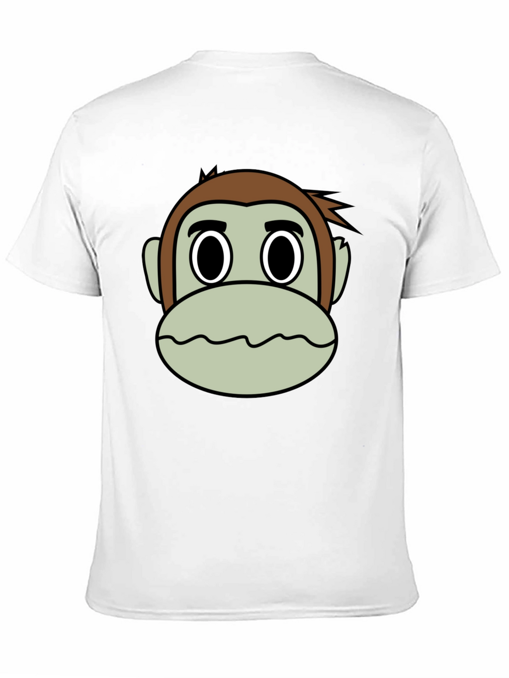 Cartoon Monkey Face Black T-Shirt