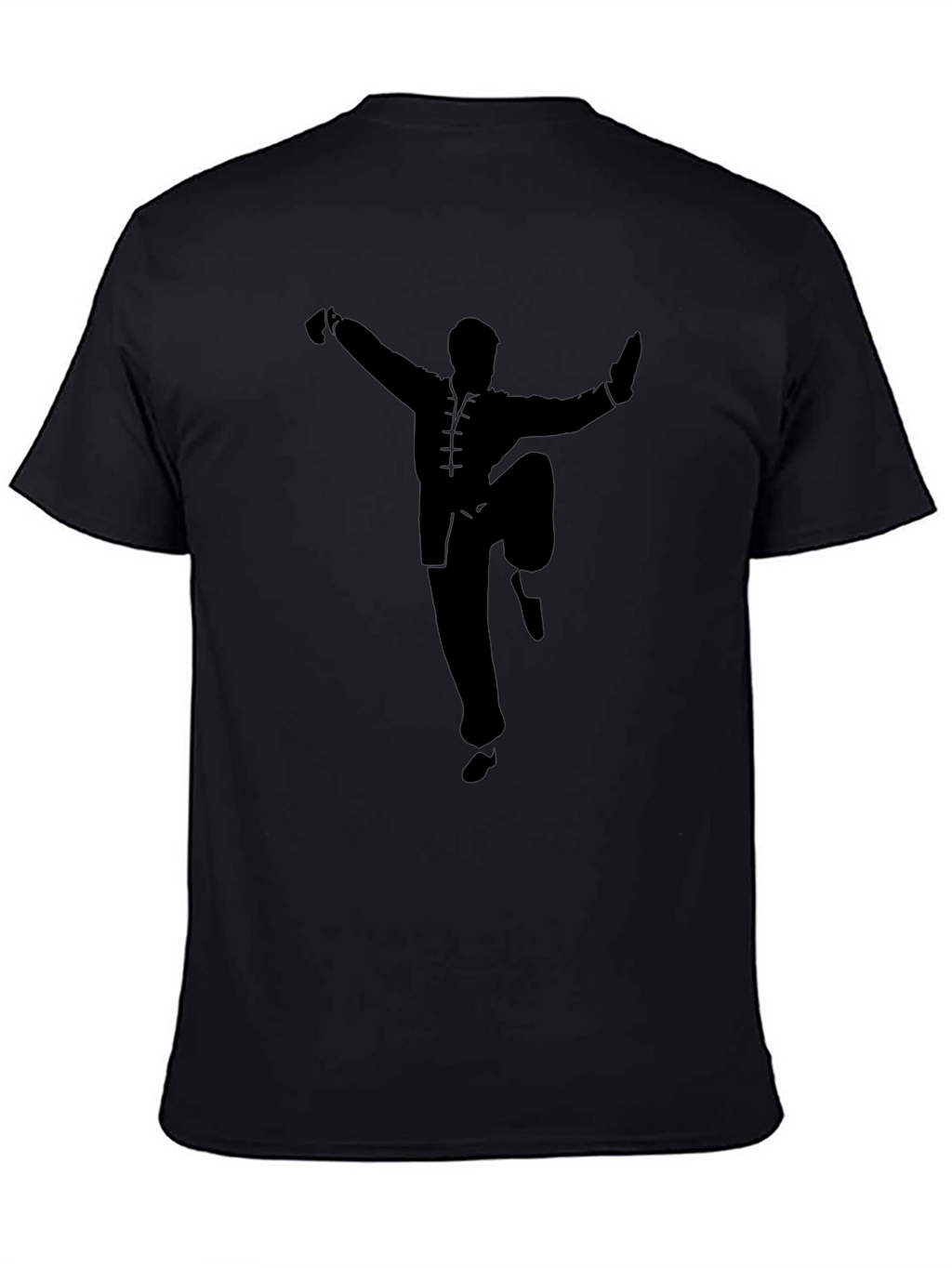 Black Martial Arts T-Shirt - Kung Fu Silhouette