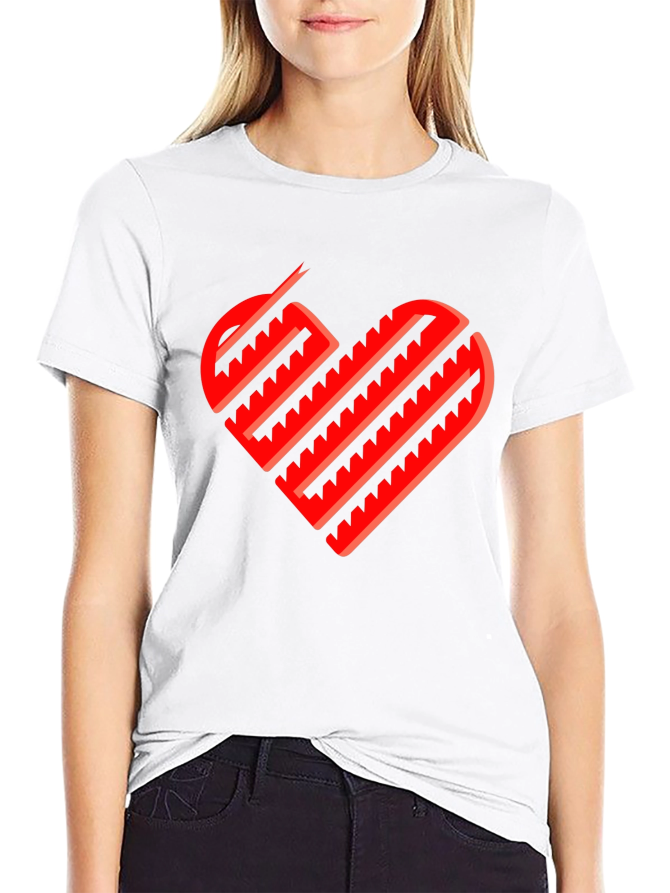 Heart Lines Black T-Shirt