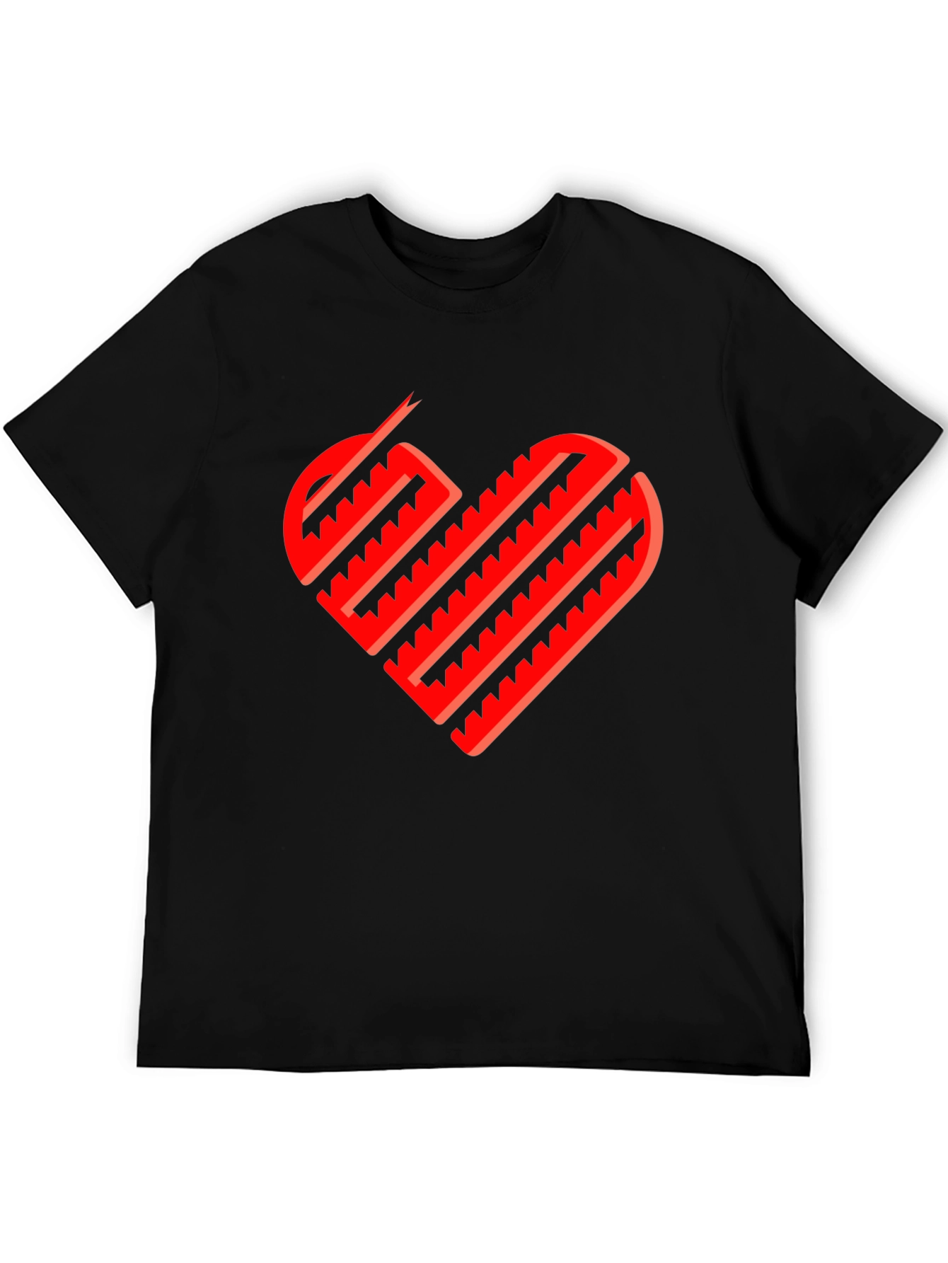 Heart Lines Black T-Shirt