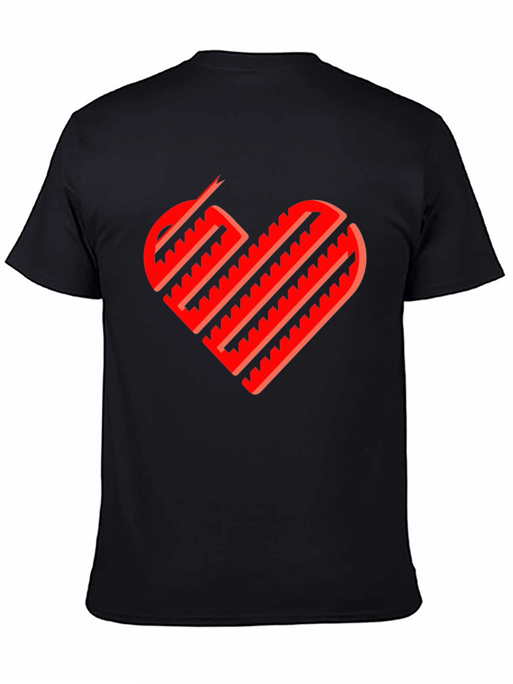 Heart Lines Black T-Shirt