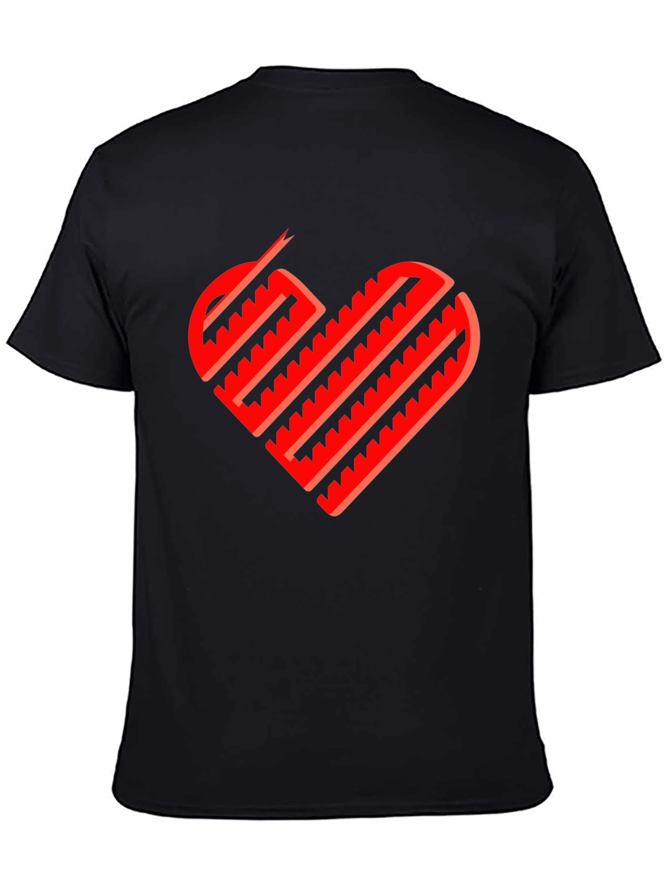 Heart Lines Black T-Shirt