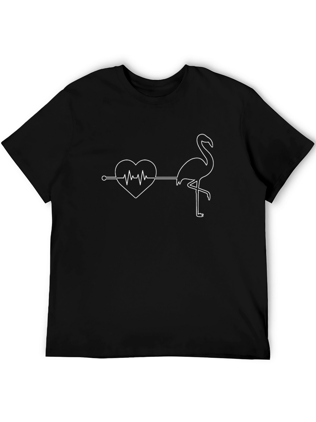 Flamingo Heartbeat T-Shirt - Unique Graphic Tee