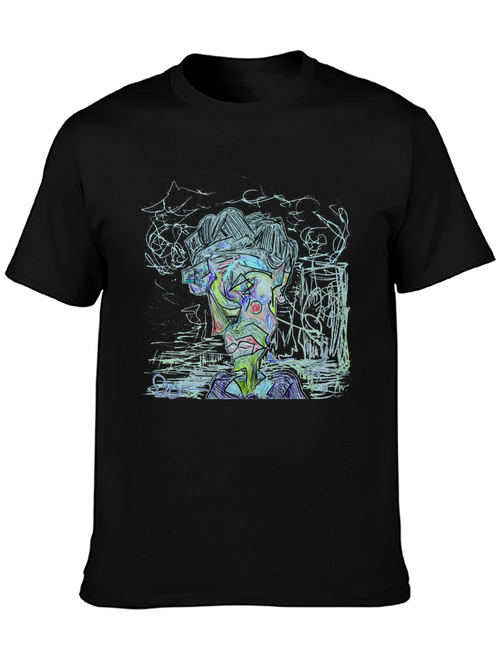 Abstract Art Graphic Print Tee - Modern Style