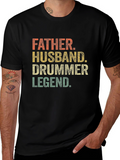 Father Husband Drummer Legend Graphic Tee