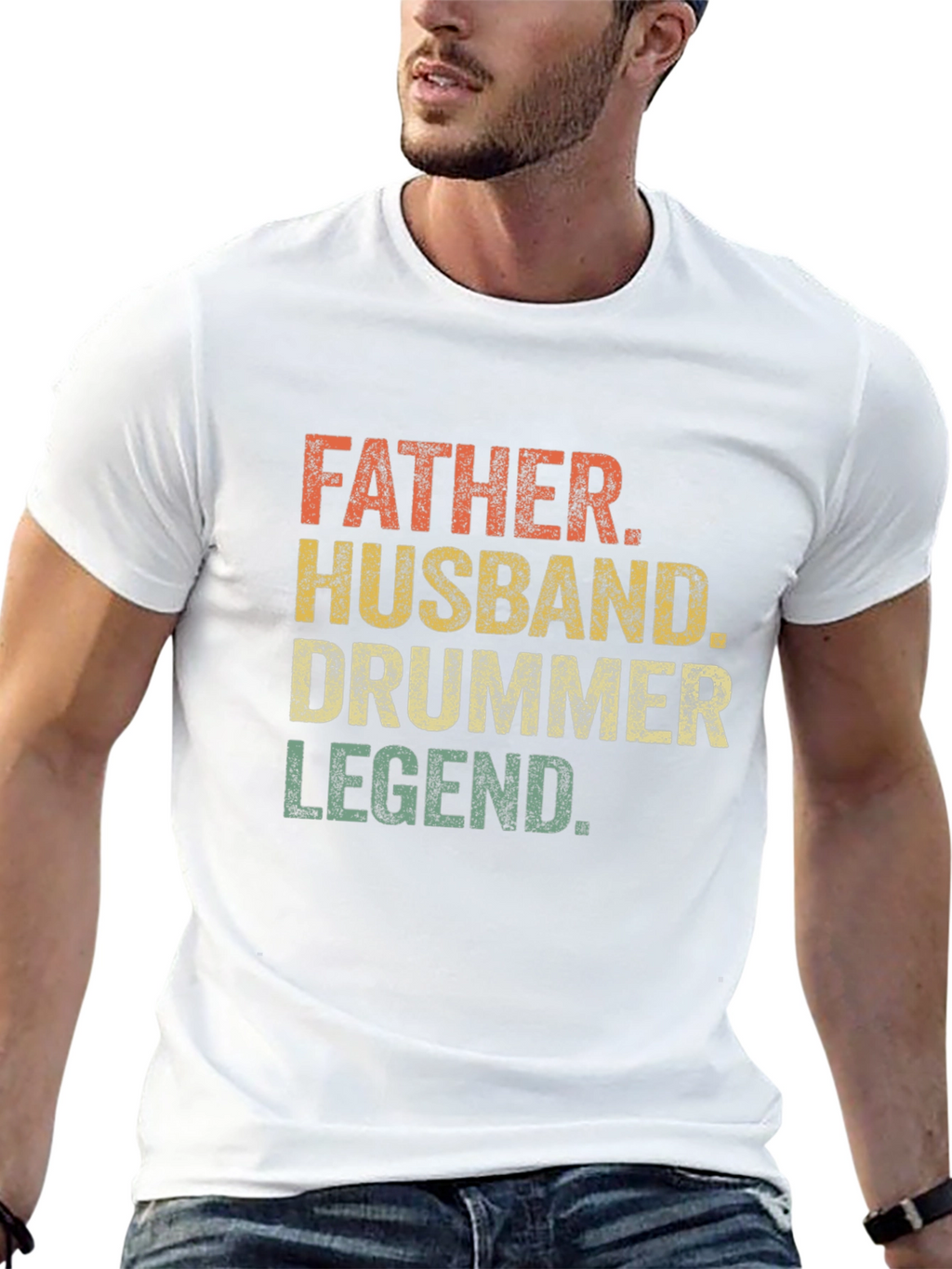 Father Husband Drummer Legend Graphic Tee