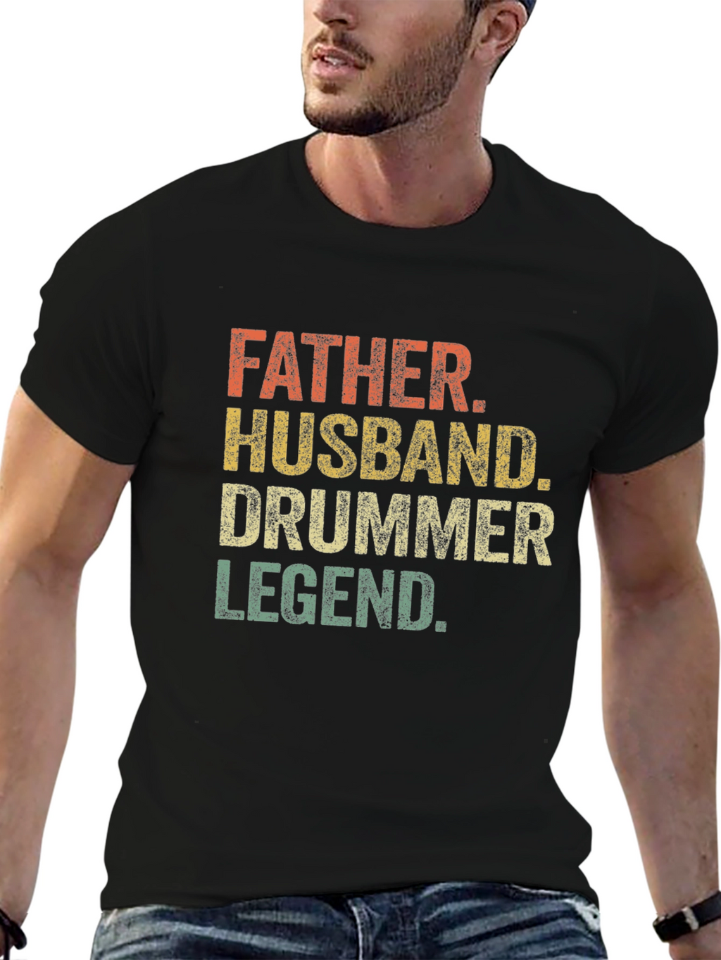 Father Husband Drummer Legend Graphic Tee
