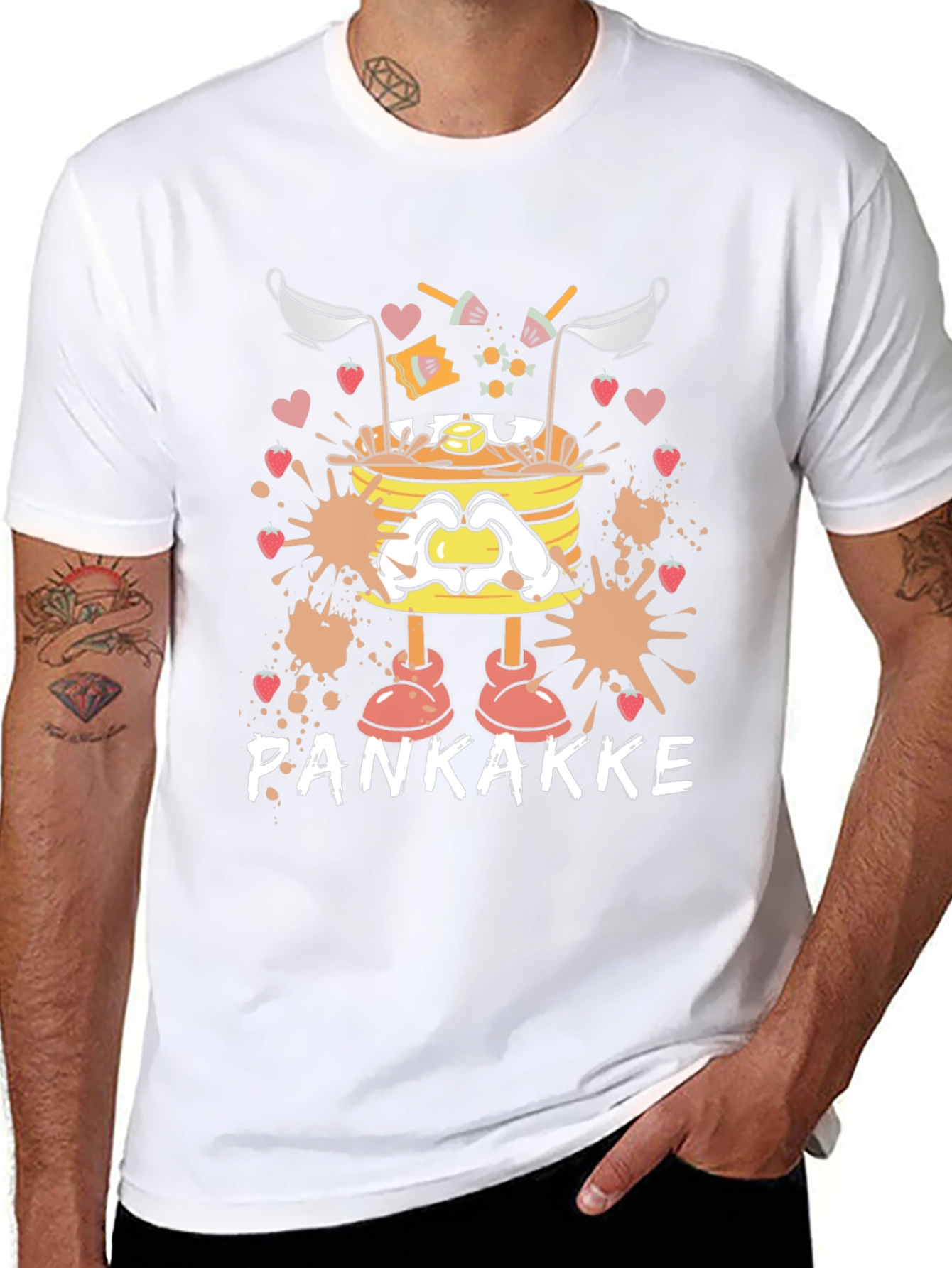 Pankakke Cartoon Graphic T-Shirt