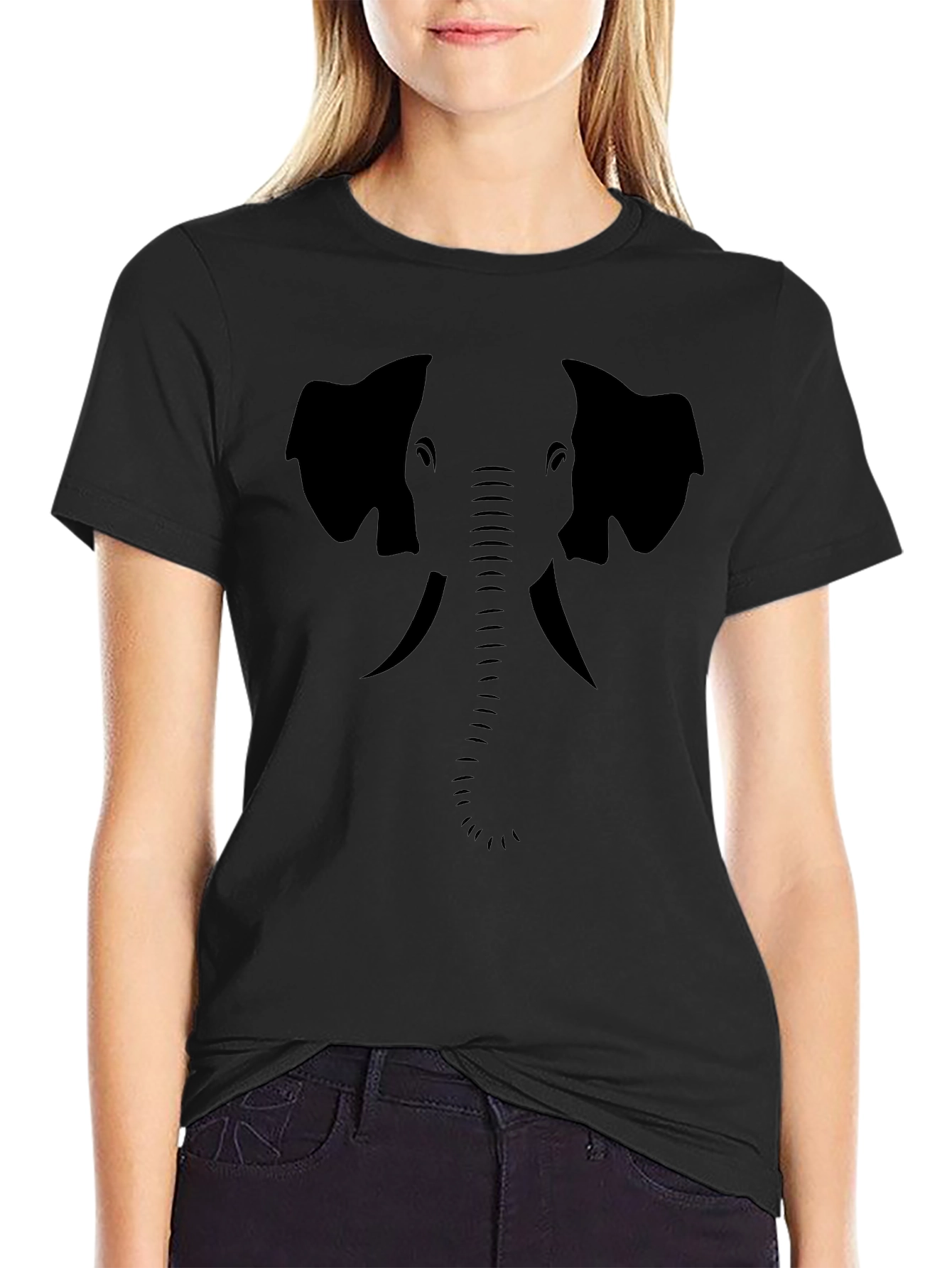 Elephant Silhouette Black T-Shirt - Stylish Animal Graphic Tee