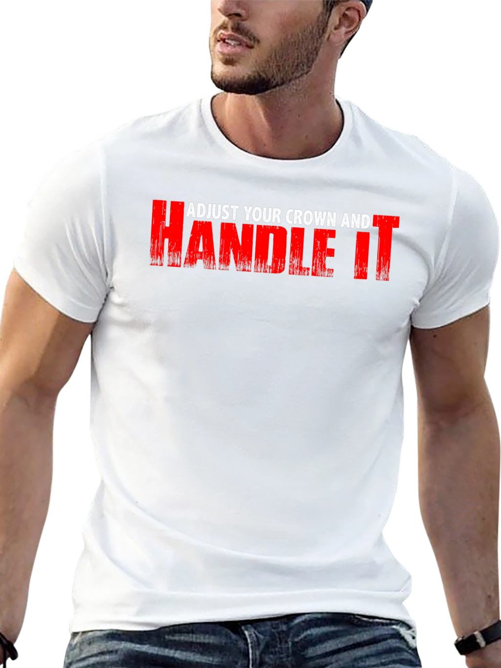 Adjust Your Crown and Handle It Black Graphic Tee