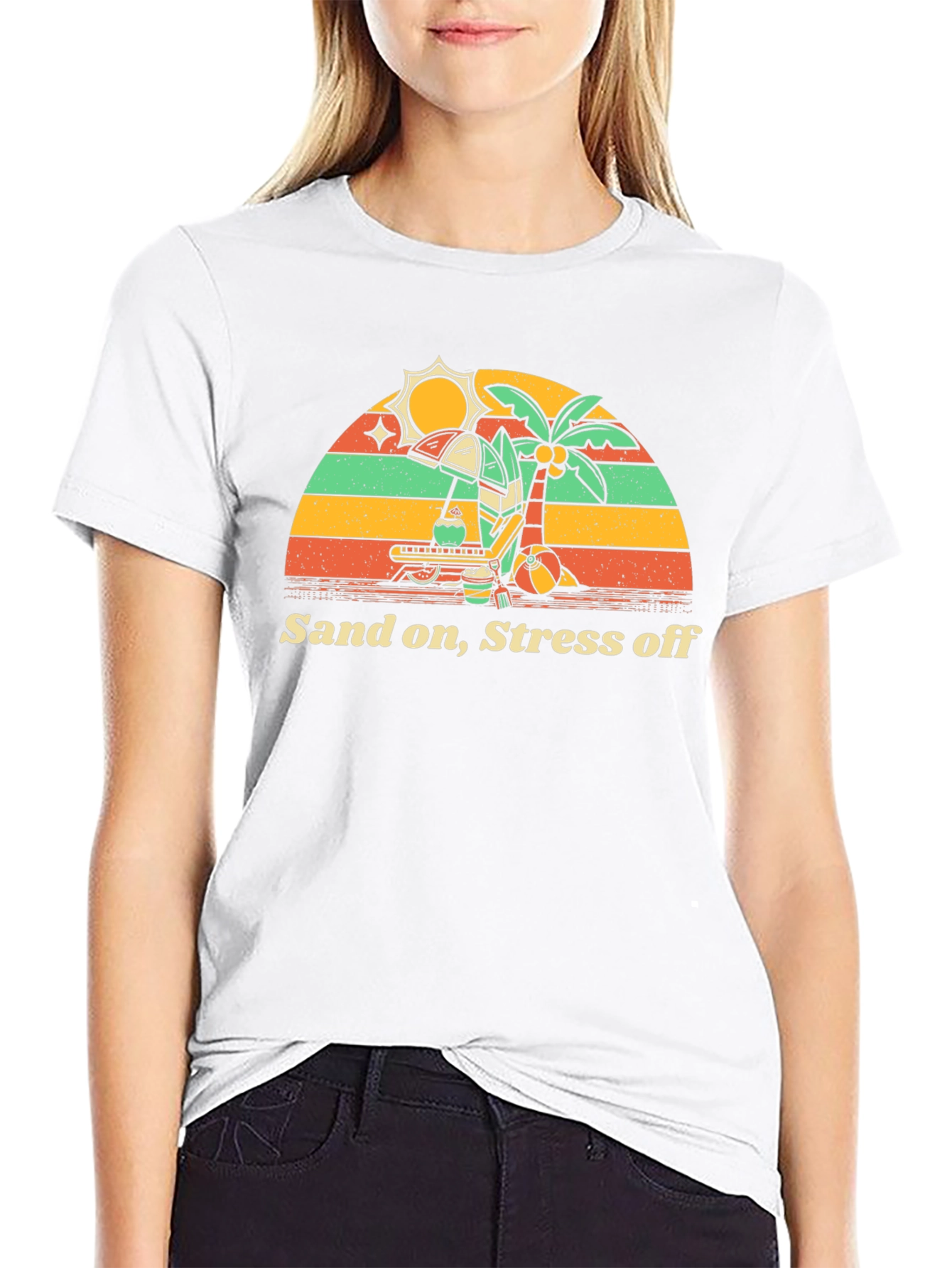 Sand On Stress Off Beach Vacation T-Shirt