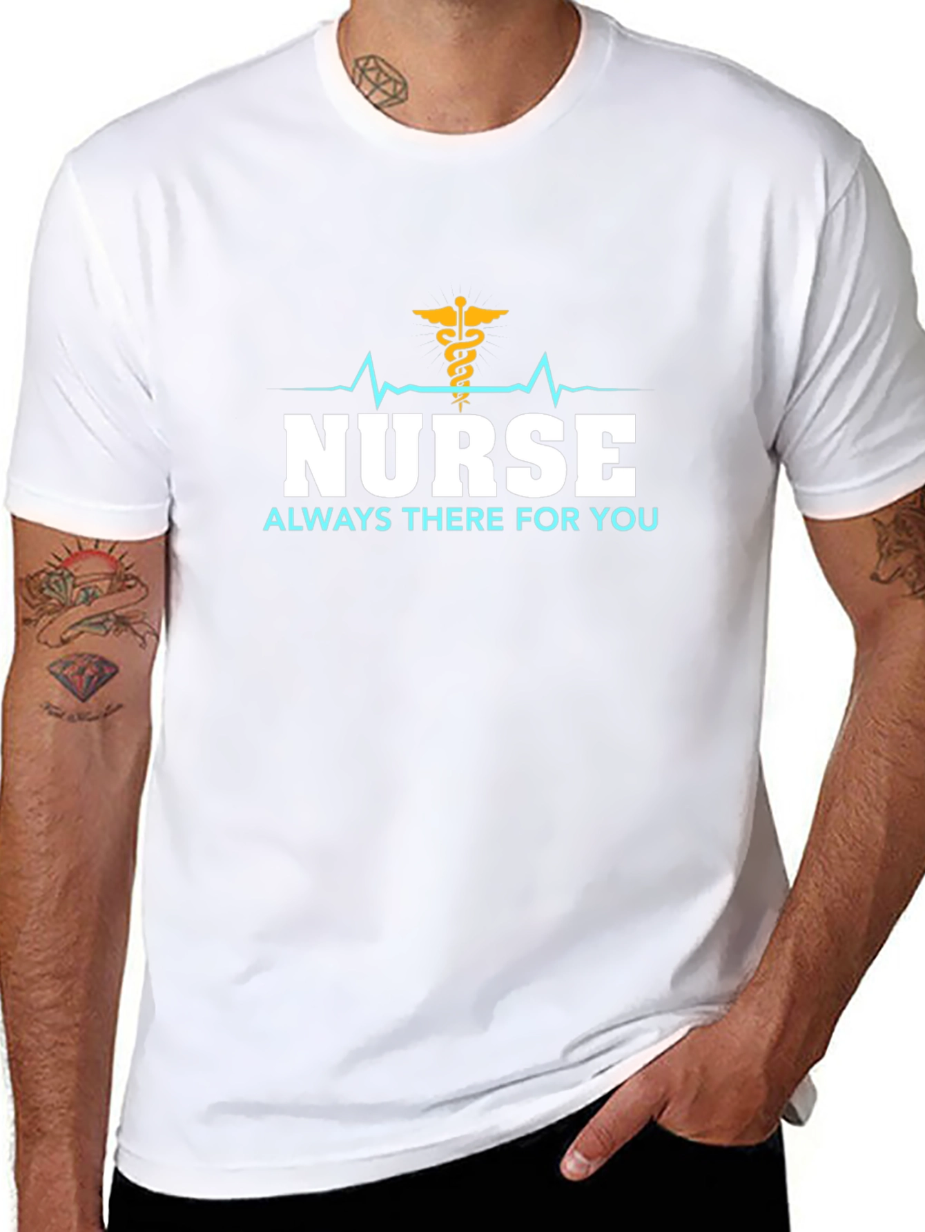 Nurse Always There T-Shirt - Black Cotton Tee