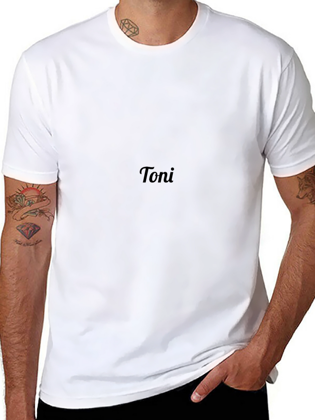 Mens Black Custom Toni T-Shirt