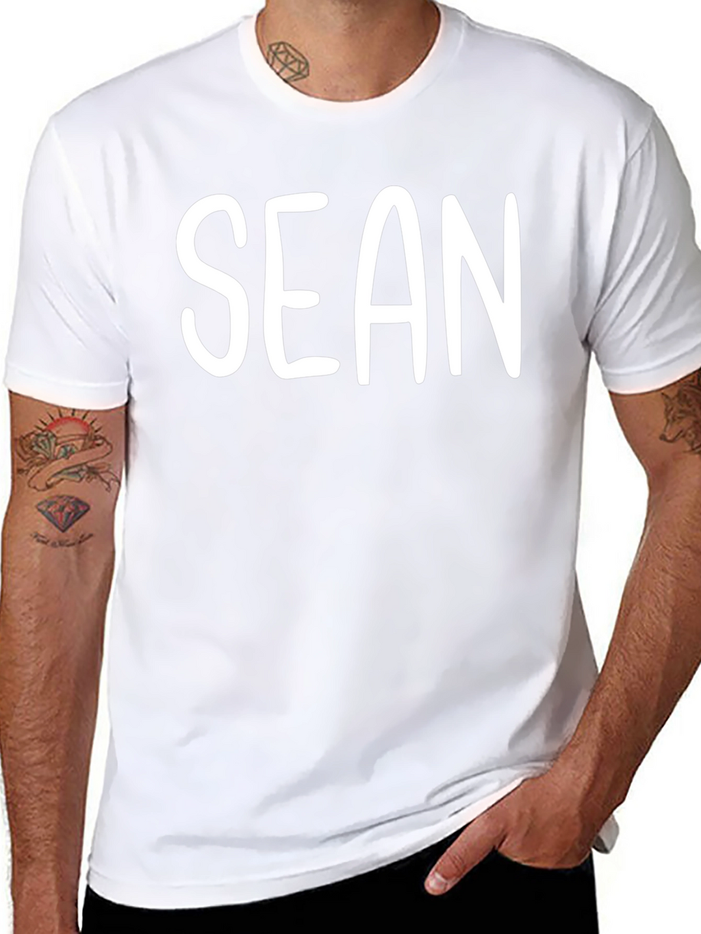 Personalized Sean Mens Black T-Shirt