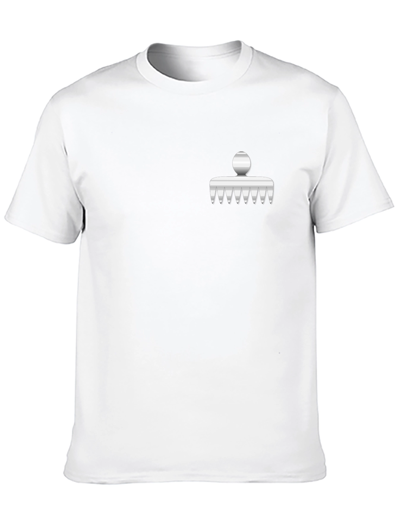 Mens Black Graphic Tee with Comb Design