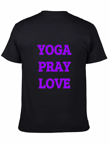 Yoga Pray Love Graphic Tee - Black Casual T-Shirt