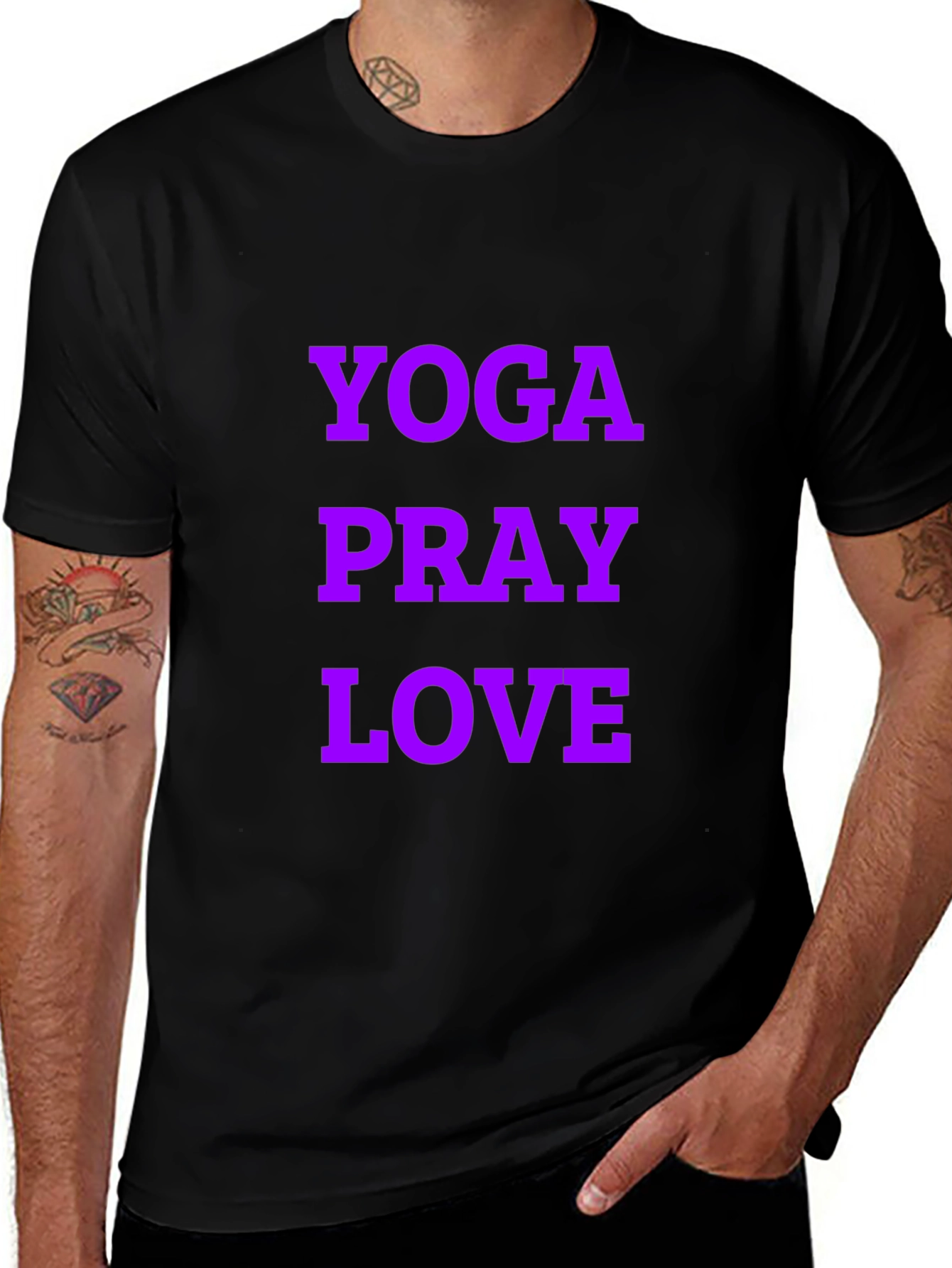 Yoga Pray Love Graphic Tee - Black Casual T-Shirt