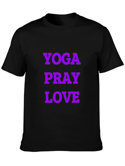 Yoga Pray Love Graphic Tee - Black Casual T-Shirt