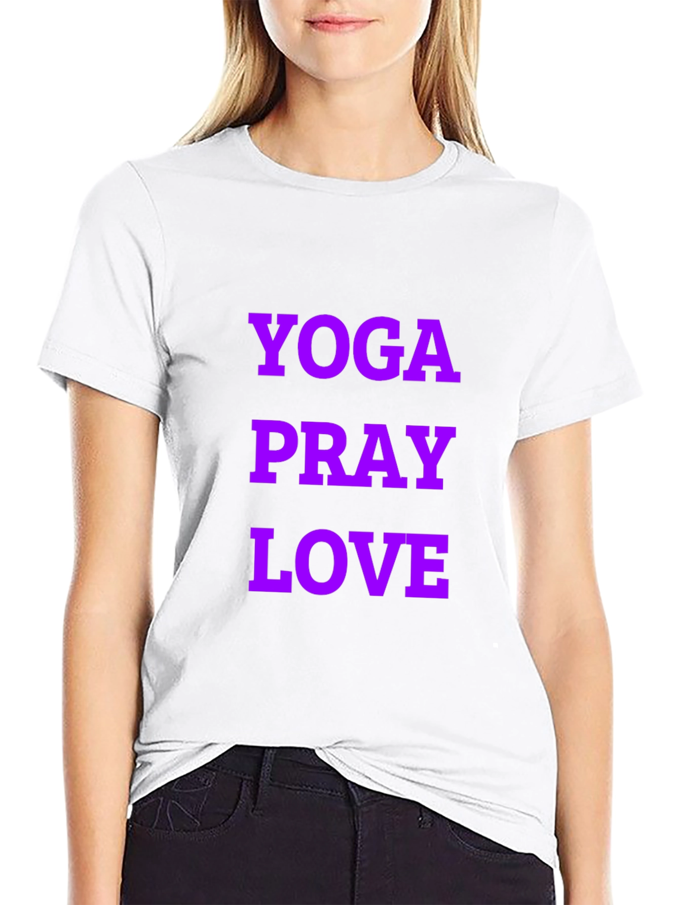 Yoga Pray Love Graphic Tee - Black Casual T-Shirt