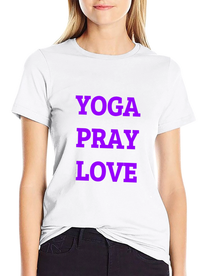 Yoga Pray Love Graphic Tee - Black Casual T-Shirt