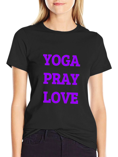 Yoga Pray Love Graphic Tee - Black Casual T-Shirt