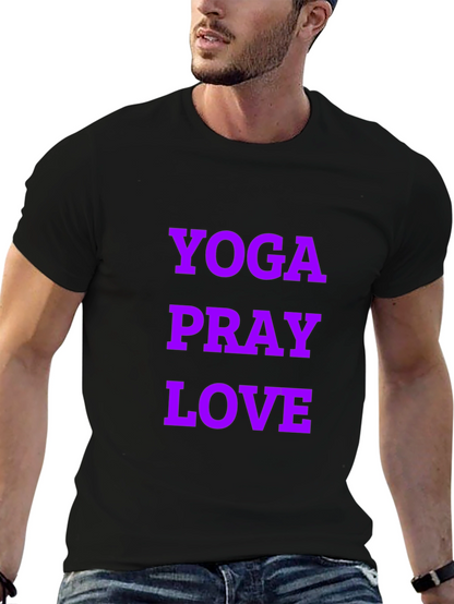 Yoga Pray Love Graphic Tee - Black Casual T-Shirt