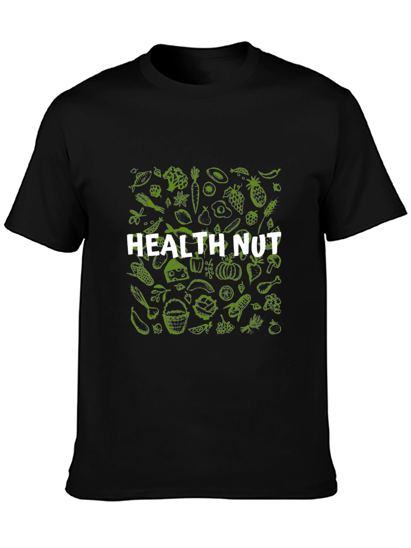 Health Nut T-Shirt - Black Graphic Tee