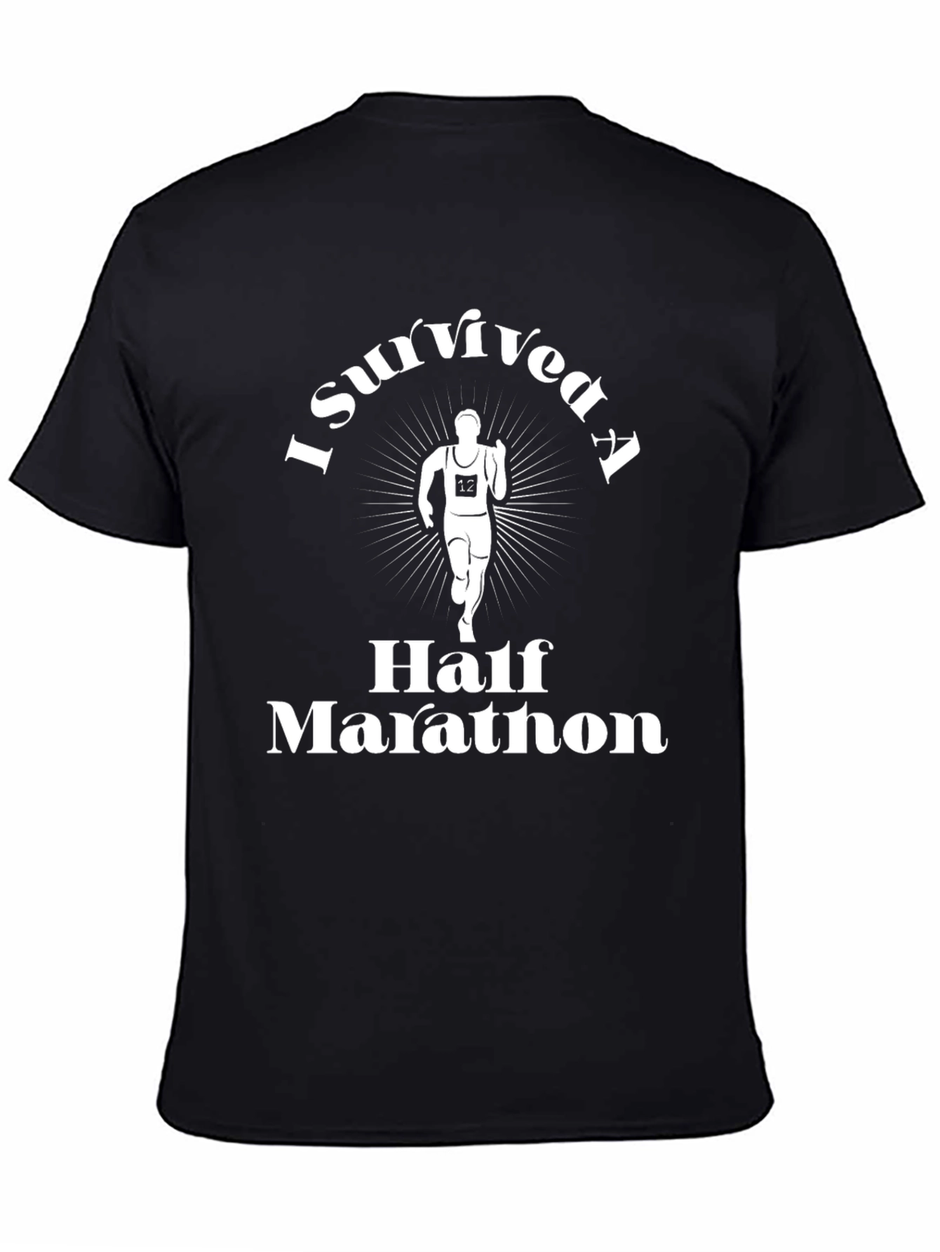 I Survived a Half Marathon Black T-Shirt