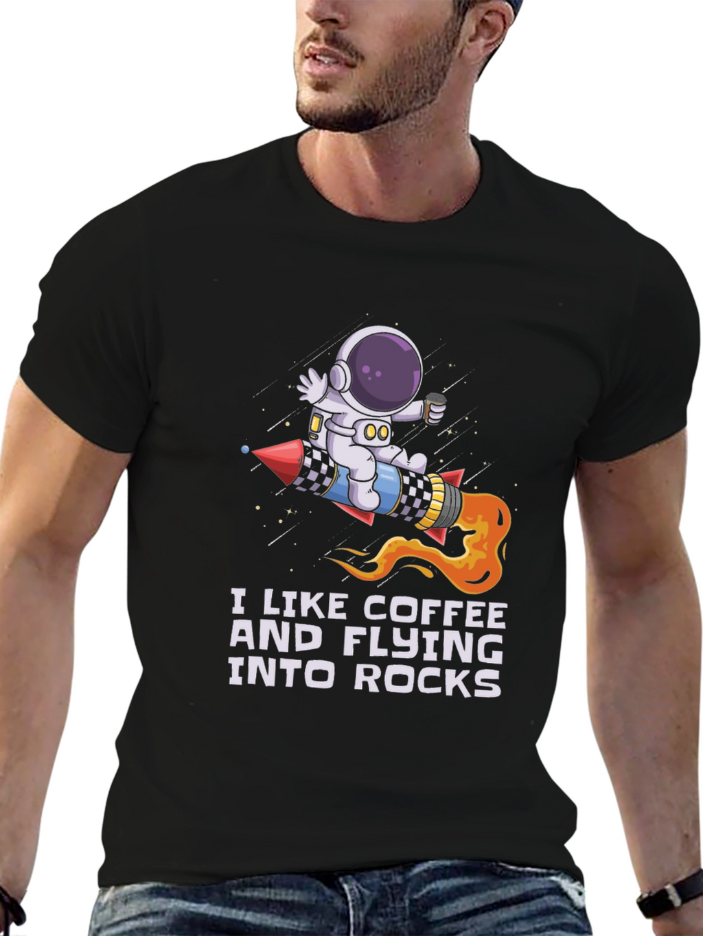 Coffee & Rocks Astronaut Graphic Tee
