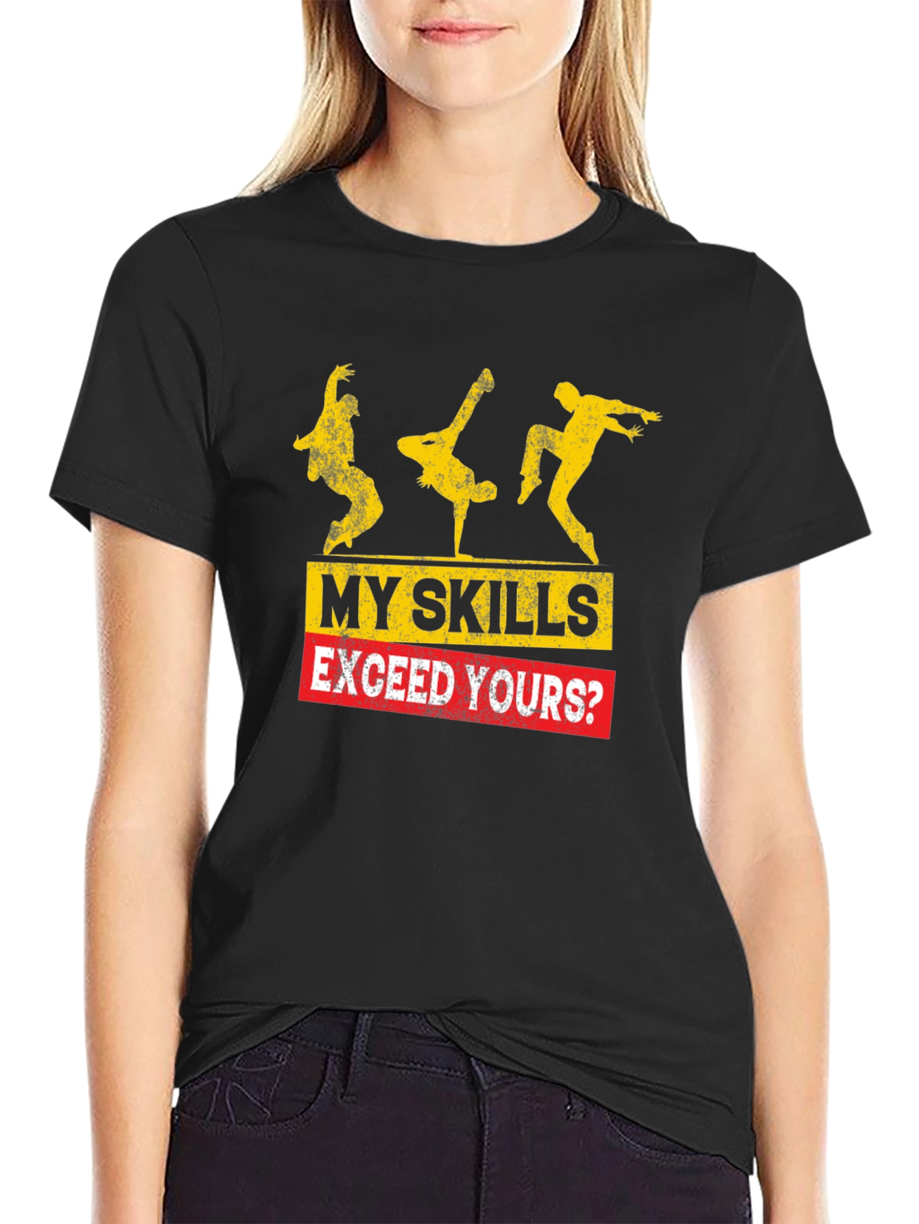 My Skills Exceed Yours? Graphic Tee - Black Cotton