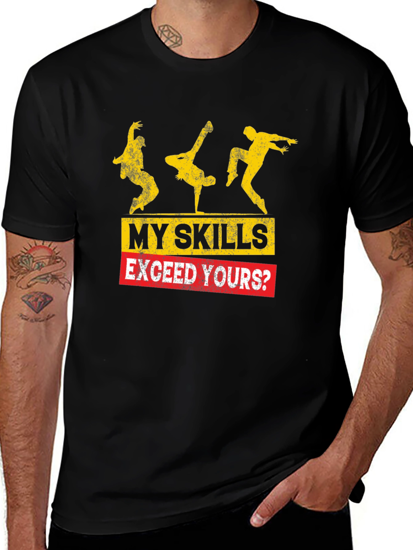 My Skills Exceed Yours? Graphic Tee - Black Cotton