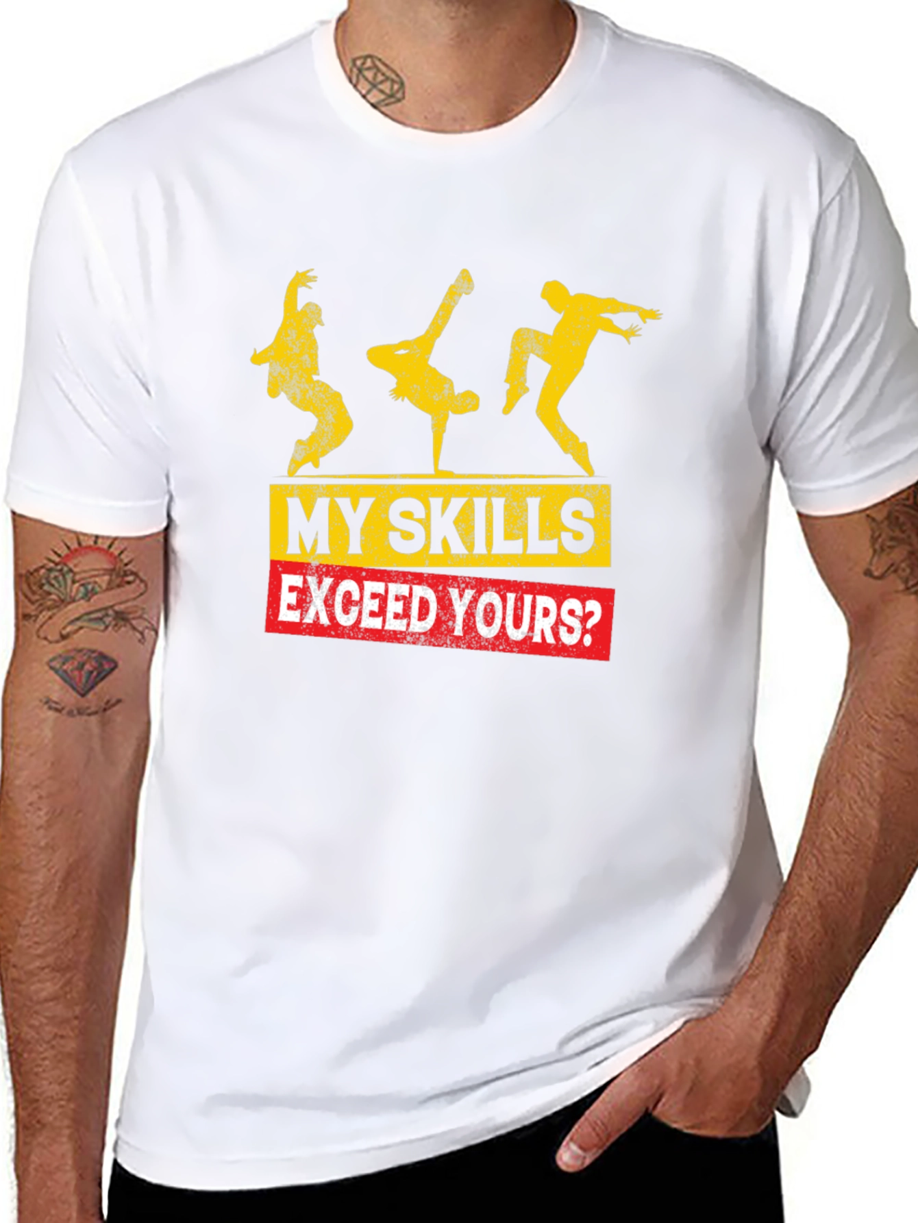 My Skills Exceed Yours? Graphic Tee - Black Cotton