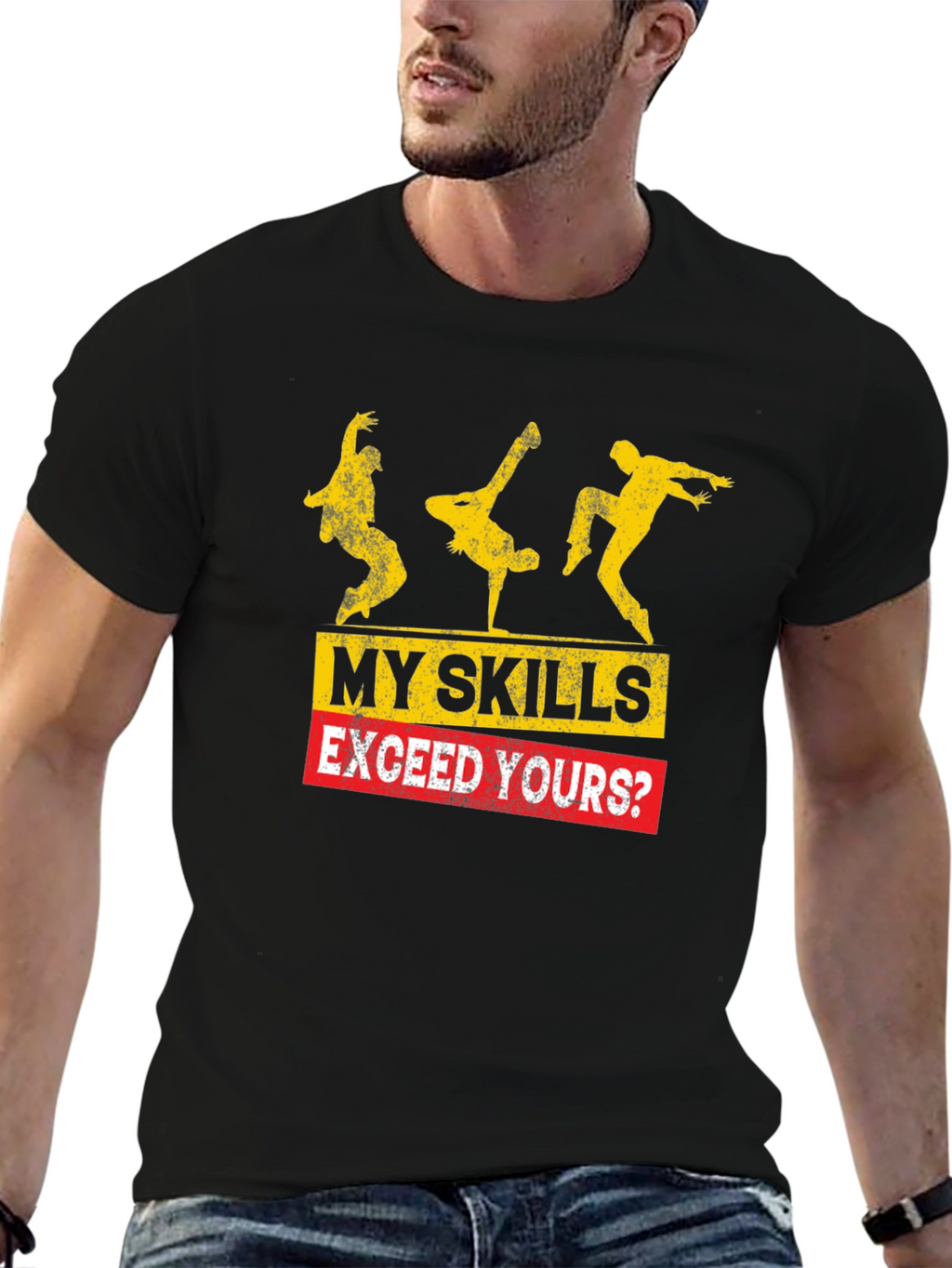 My Skills Exceed Yours? Graphic Tee - Black Cotton
