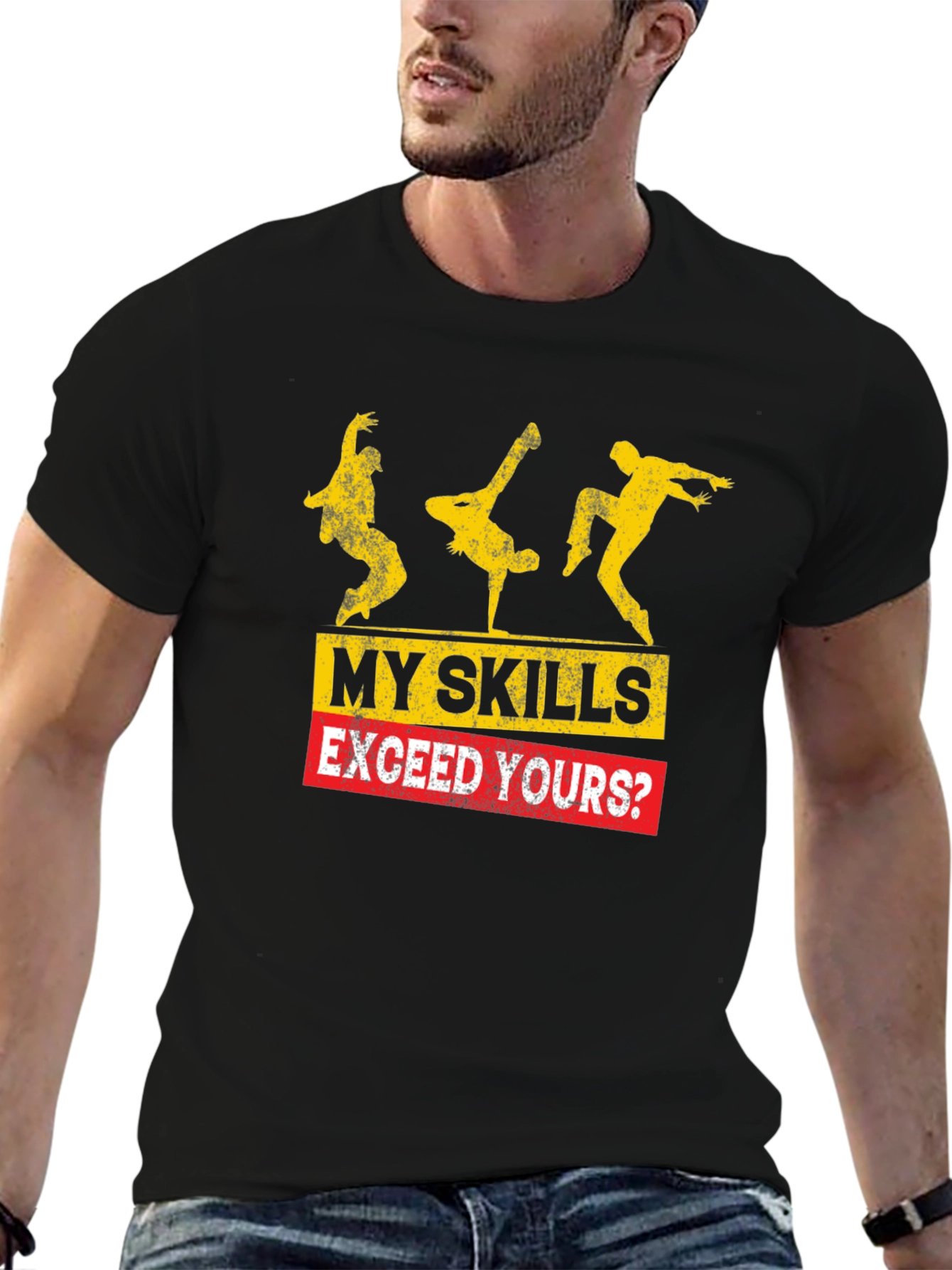 My Skills Exceed Yours? Graphic Tee - Black Cotton