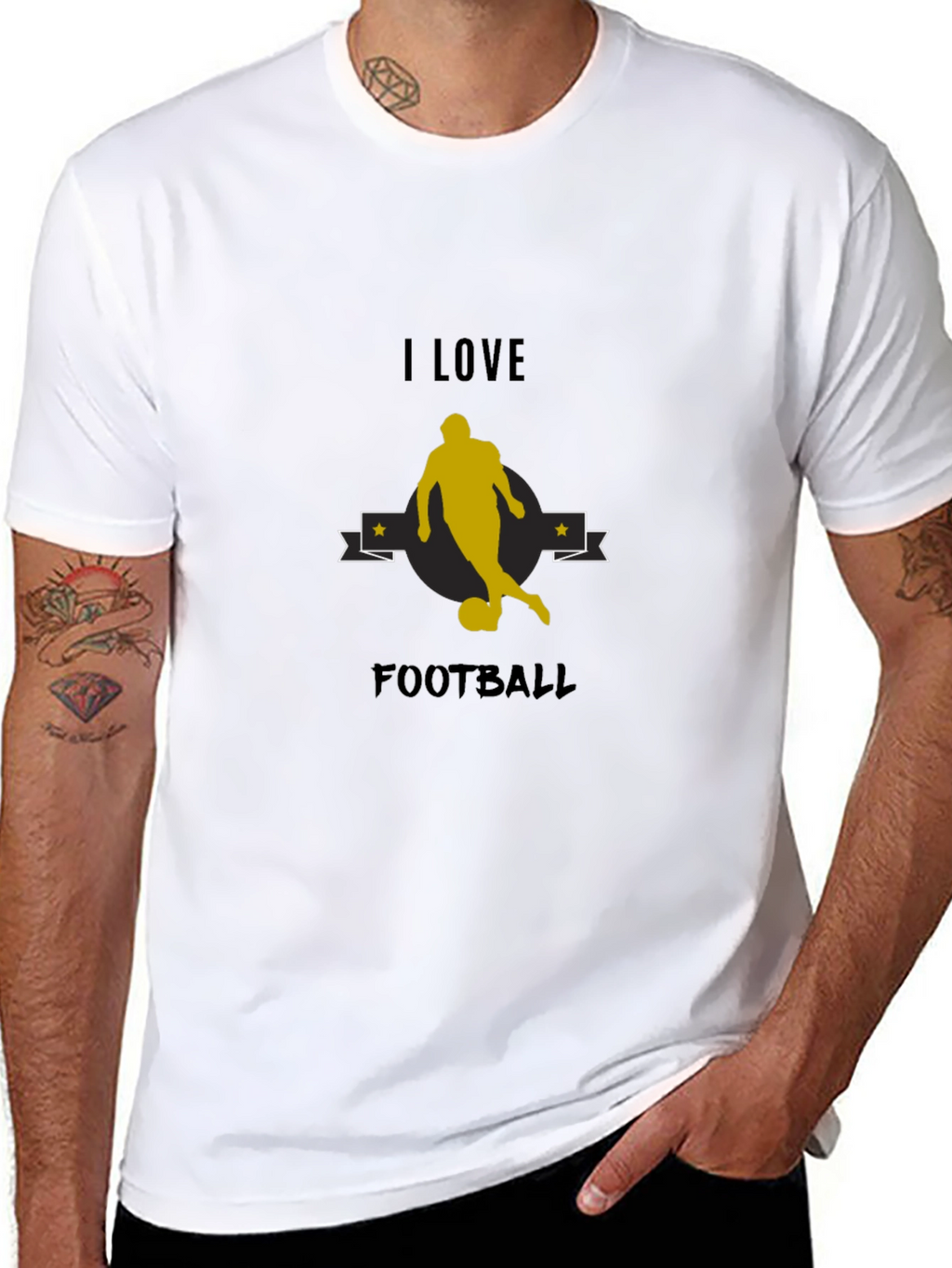 I Love Football Graphic Tee - Black