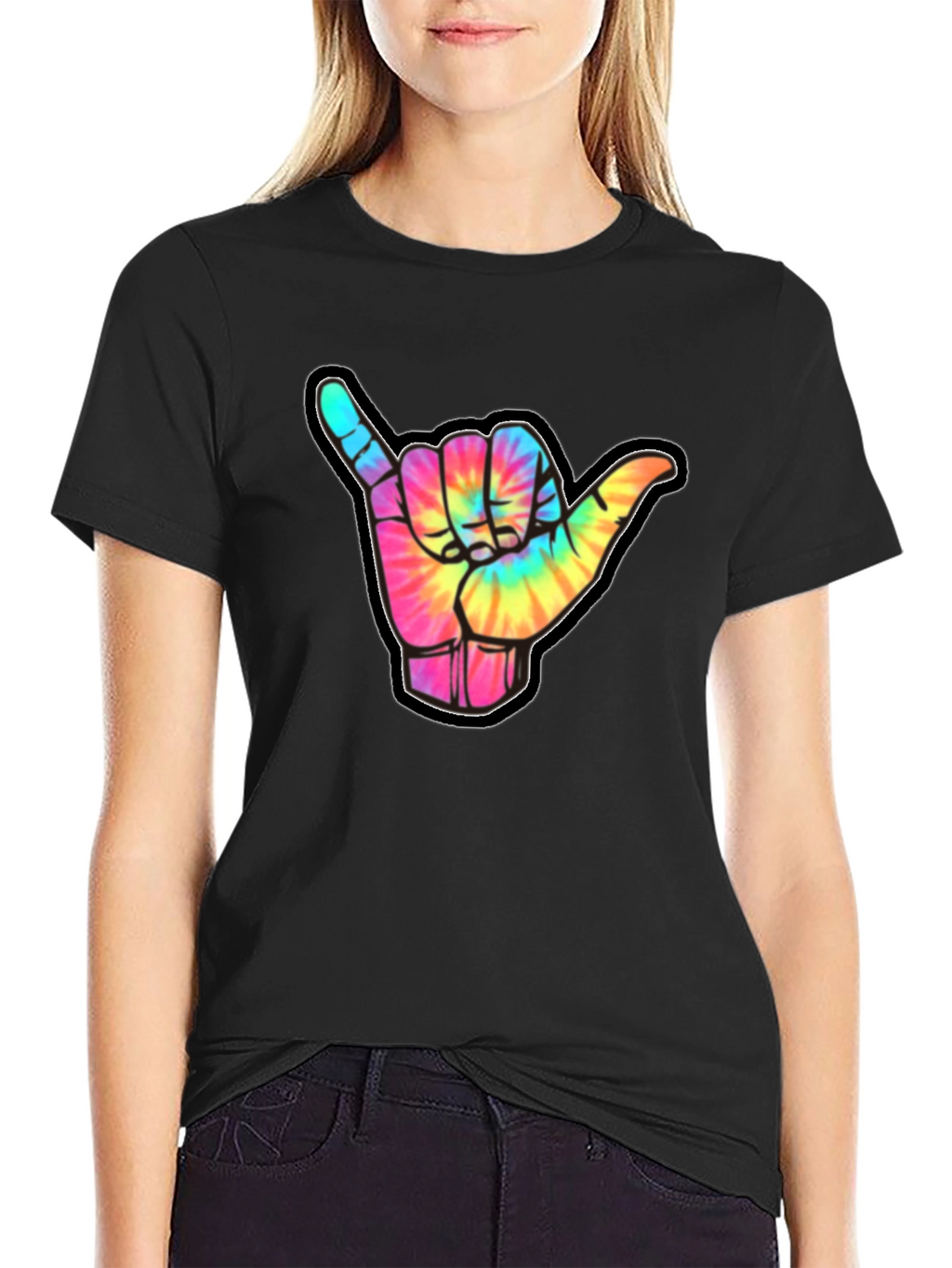 Tie-Dye Shaka Sign Graphic Tee - Relaxed Fit