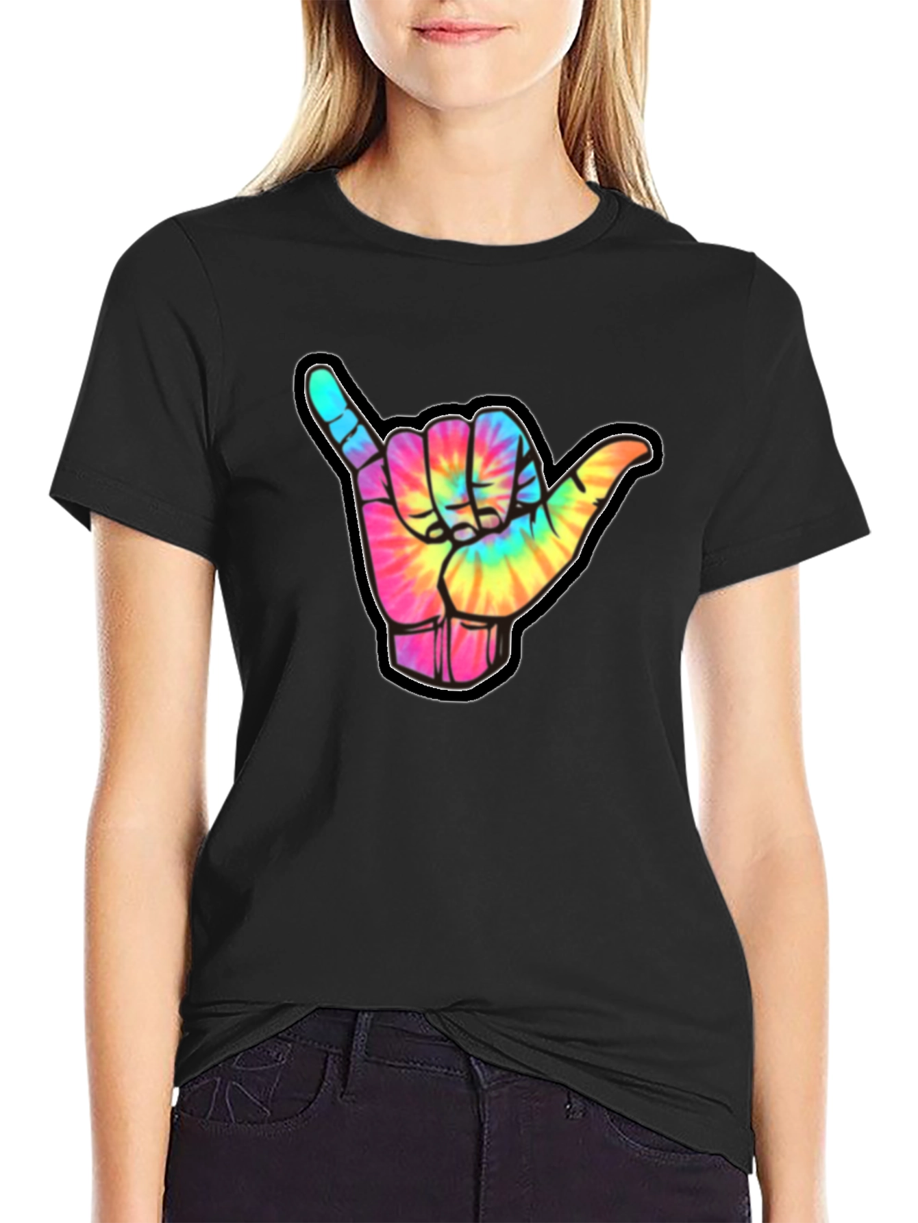 Tie-Dye Shaka Sign Graphic Tee - Relaxed Fit