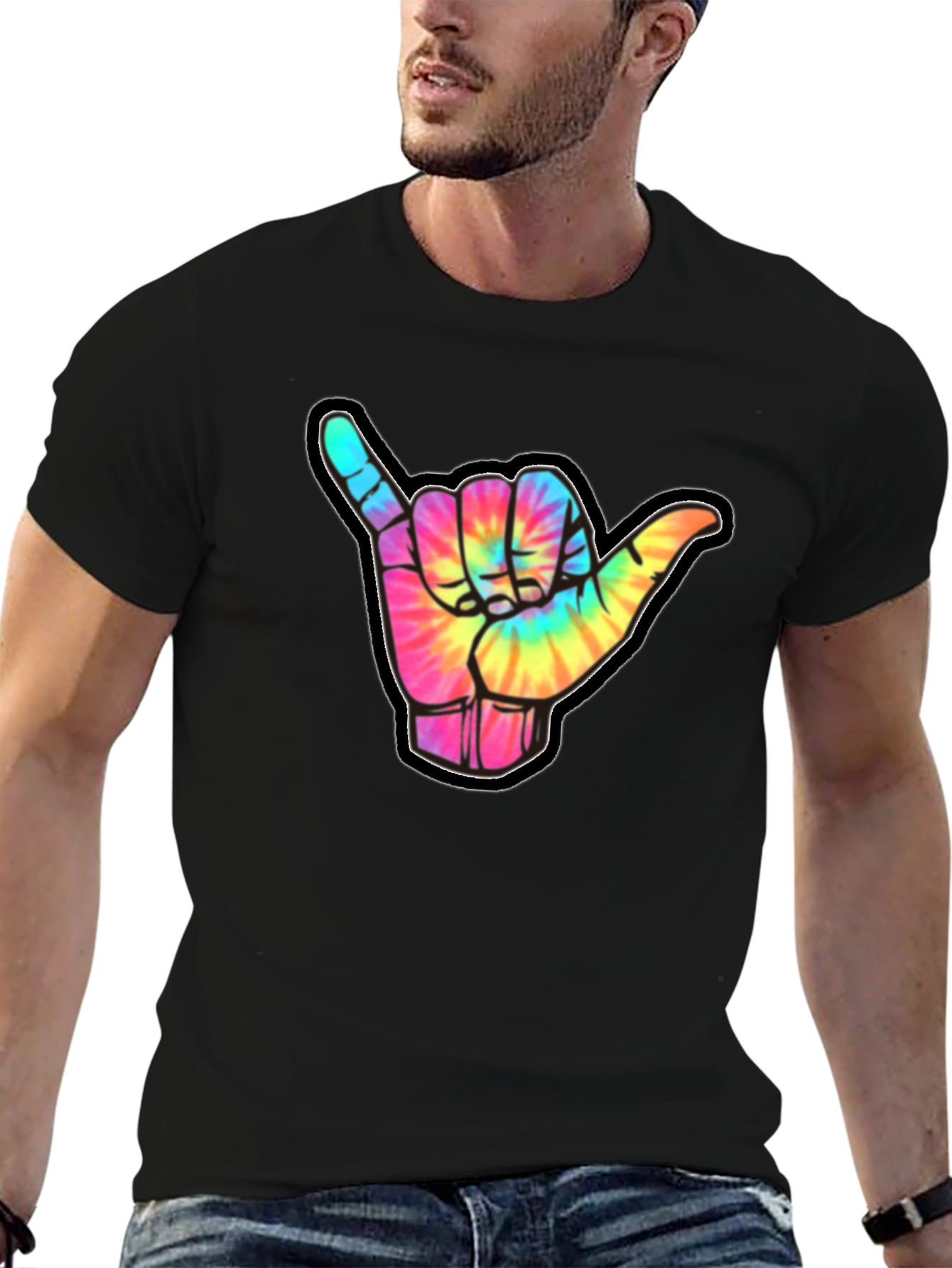 Tie-Dye Shaka Sign Graphic Tee - Relaxed Fit