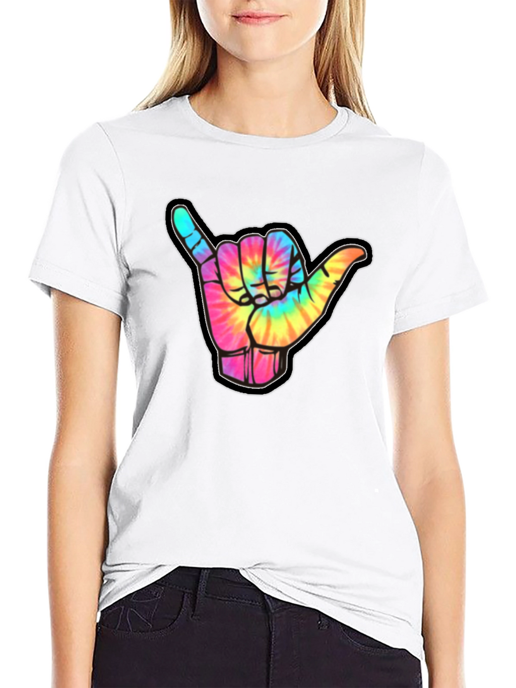 Tie-Dye Shaka Sign Graphic Tee - Relaxed Fit
