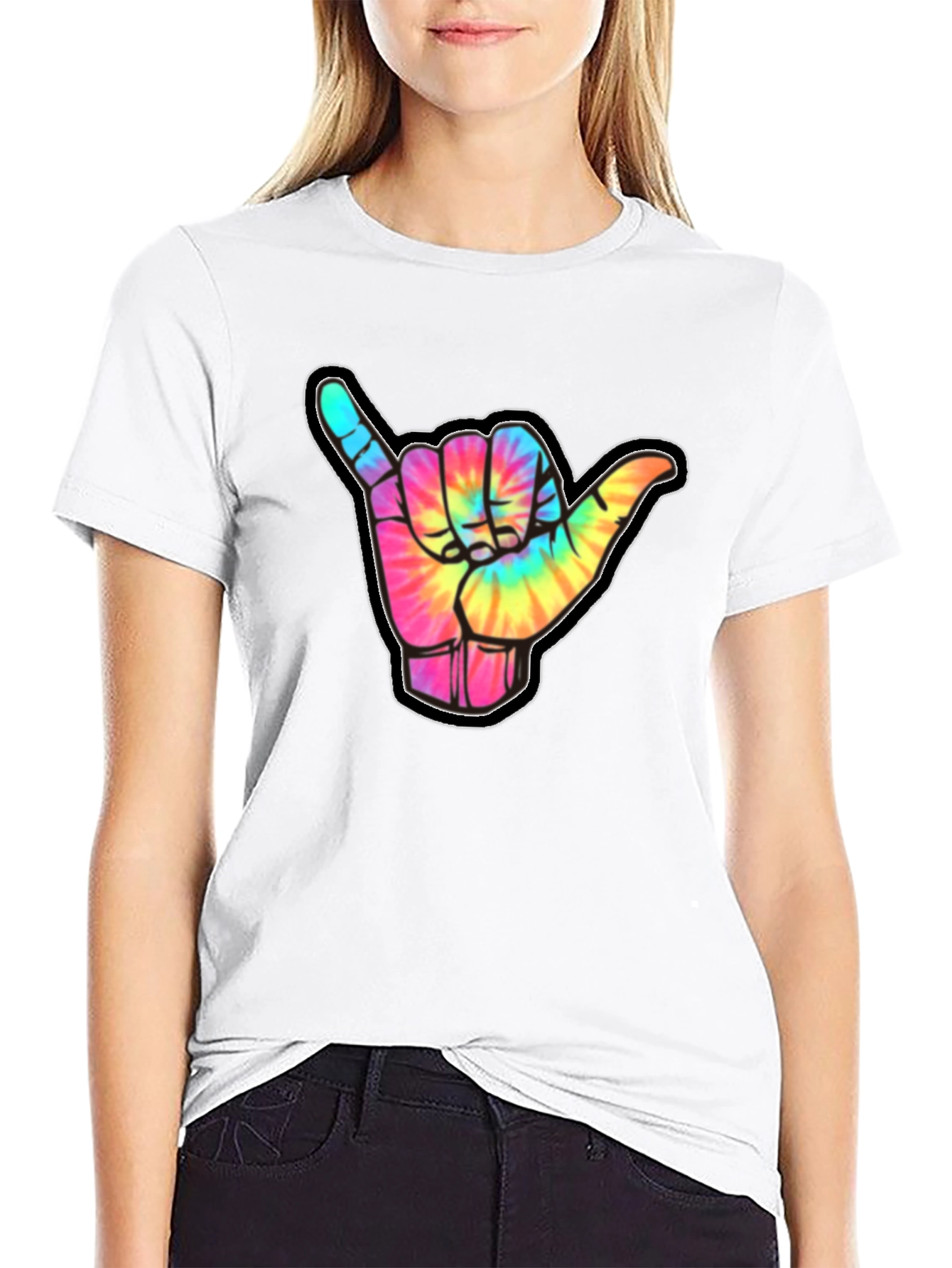 Tie-Dye Shaka Sign Graphic Tee - Relaxed Fit