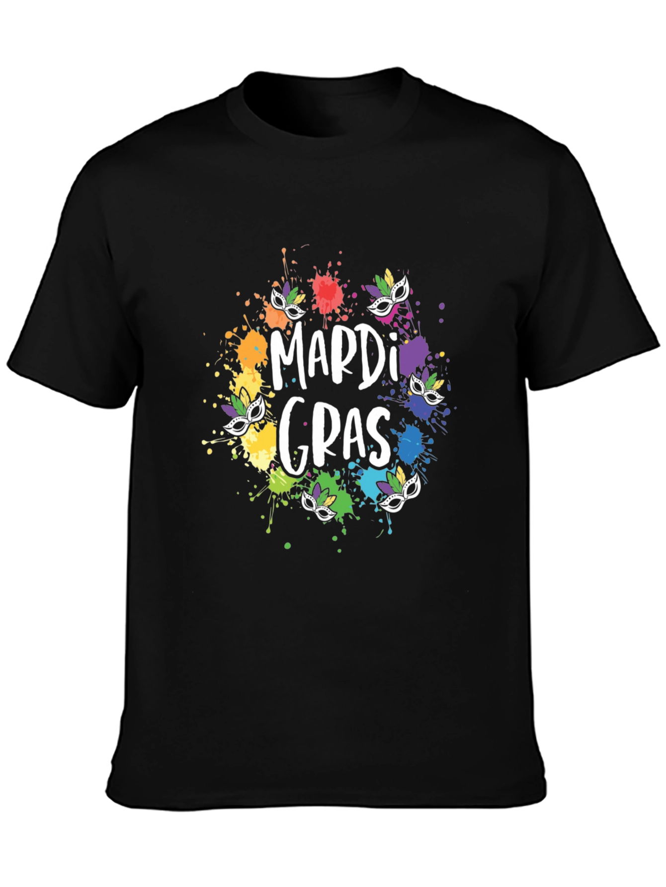Mardi Gras Colorful Splatter Tee