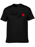 Thank You Heart Graphic Tee - Soft Cotton Blend
